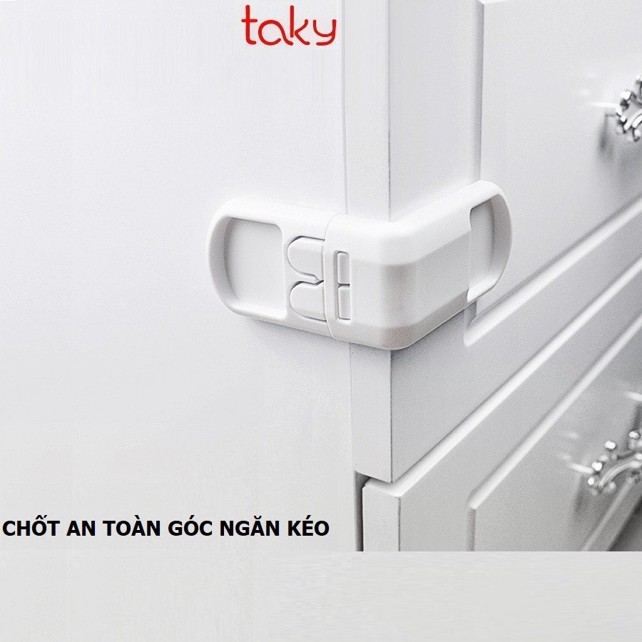 Chốt Góc Tủ, Chốt Khóa Bảo Vệ An Toàn Cho Bé - Khóa Chốt An Toàn Tiện Dụng Cho Mẹ - An Toàn Cho Bé - Taky 3109