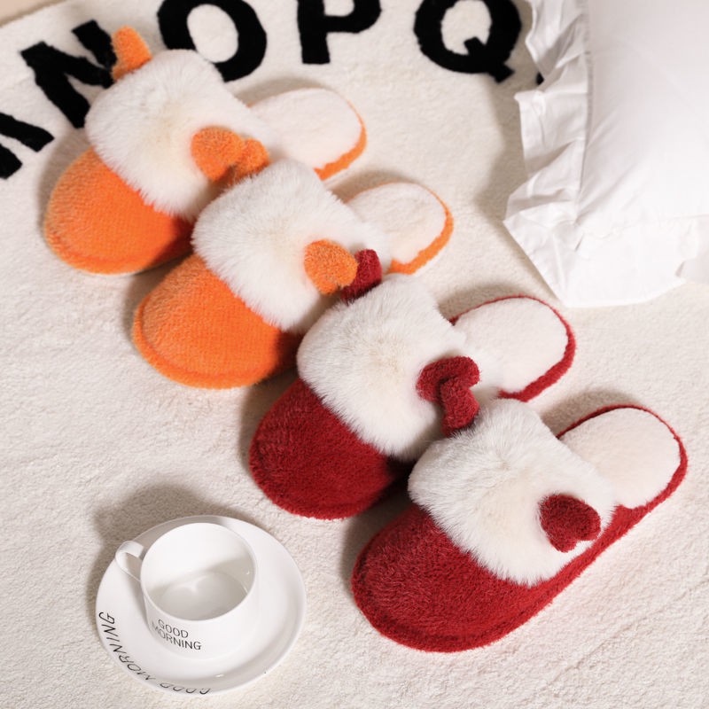 Dép Lông Đi Trong Nhà Chống Trượt Giữ Ấm Họa Tiết Hoạt Hình Thời Trang Thu Đông Cho Nam Và Nữ