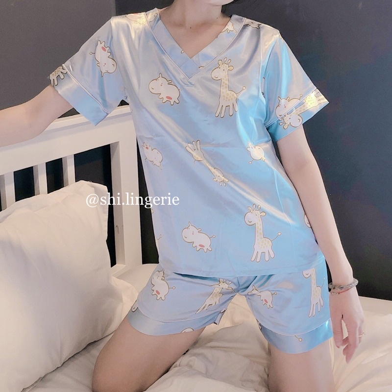 Pyjama đùi satin cao cấp