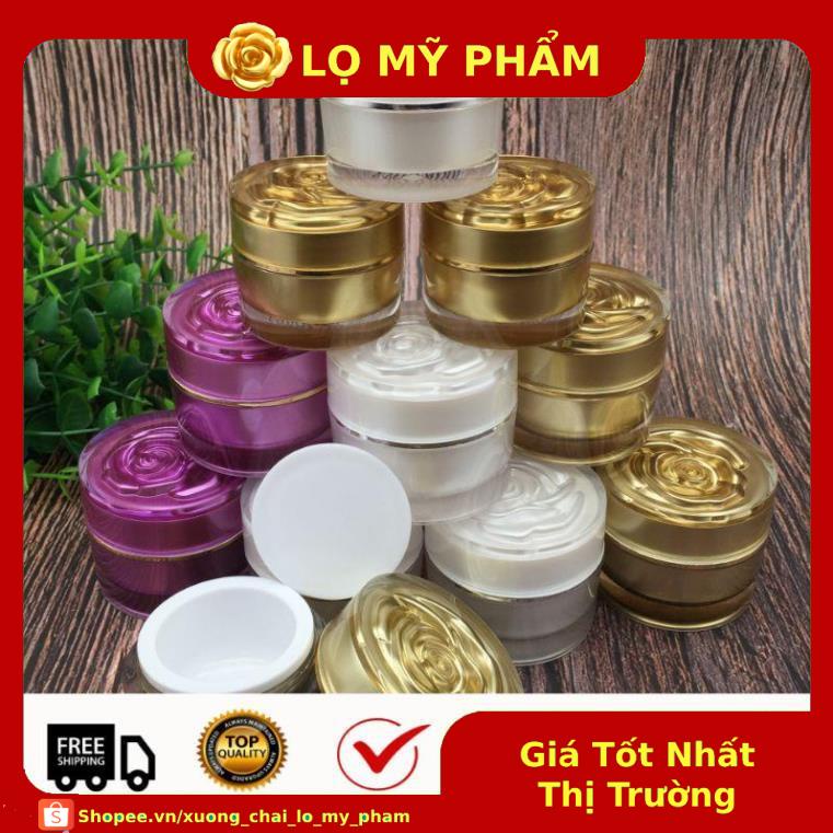 Hủ Đựng Kem ❤ Hủ chiết mỹ phẩm 5g,10g,20g hoa hồng đựng kem face , phụ kiện du lịch