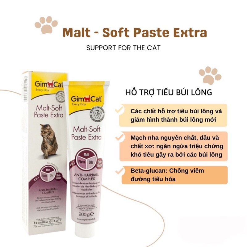 Gel Tiêu Búi Lông Gimcat Malt-Soft Paste Extra cho mèo