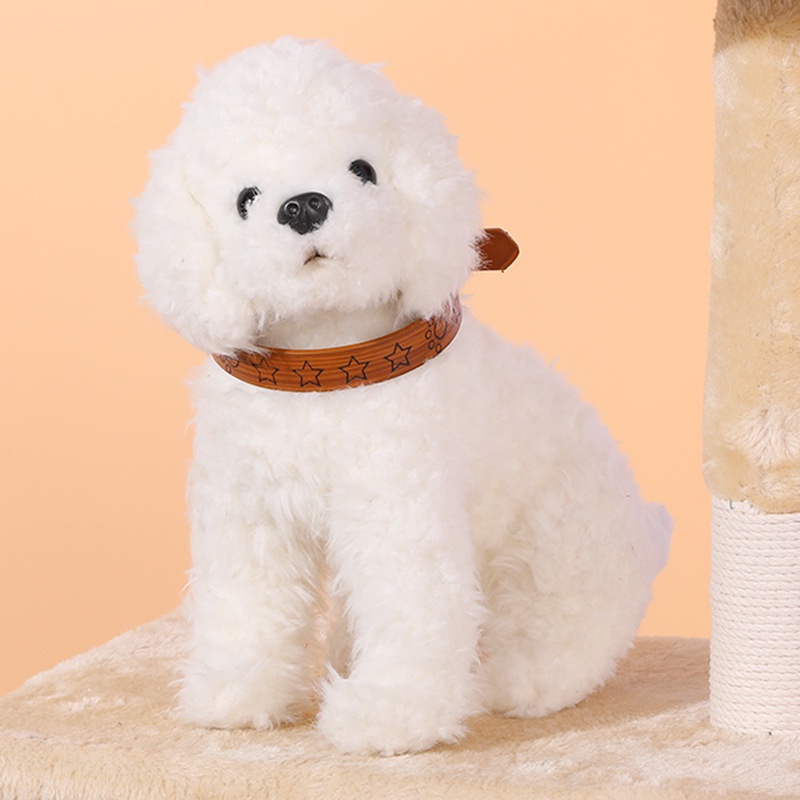 Vòng cổ cho chó mèo chất liệu PU siêu bền in họa tiết ngôi sao, kích thước thước 1,5*40cm phù hợp với giống nhỏ và vừa