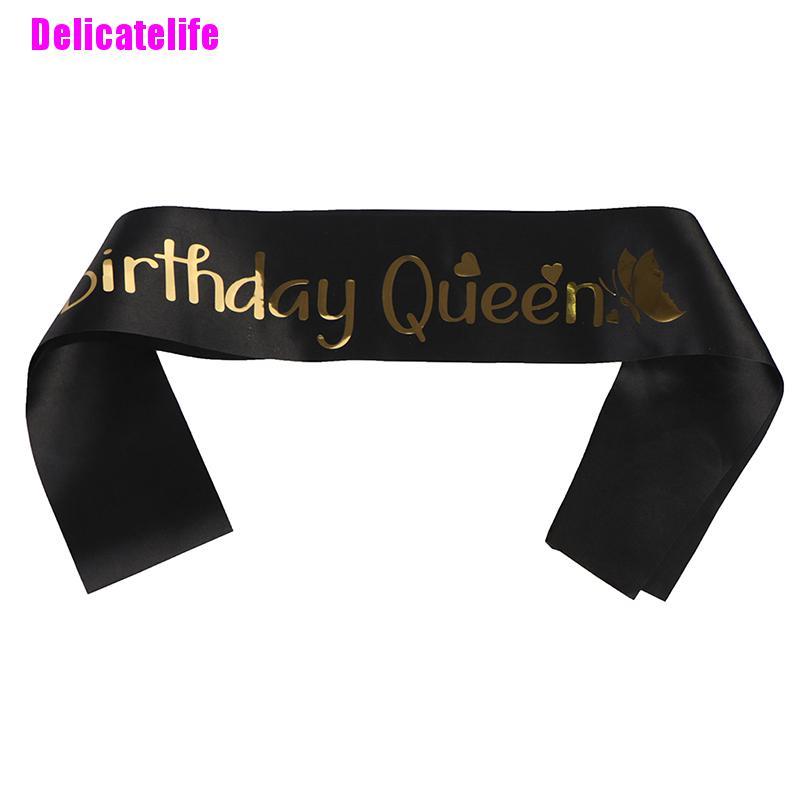 Băng Đeo Chéo Chữ &quot;Birthday Queen&quot; Dành Cho Nữ