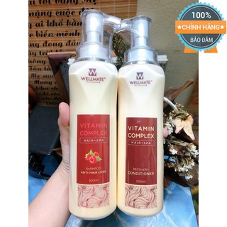[Hàng Chính Hãng] Combo dầu gội xả chống rụng, phục hồi WELLMATE 500ml x 2