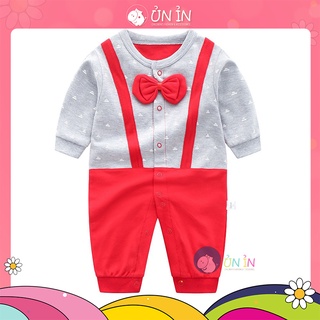 Jumpsuit Cotton Kiểu Nơ Đỏ Cho Bé Trai S247