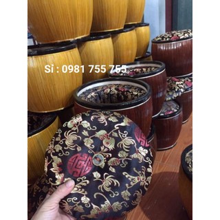 Bao ủ_Giỏ ủ ấm Bát Tràng_ loại ấm tích 3 lít (hàng mây tre đan cao cấp)