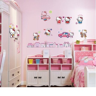 Decal dán tường hình Hello kitty cho bé