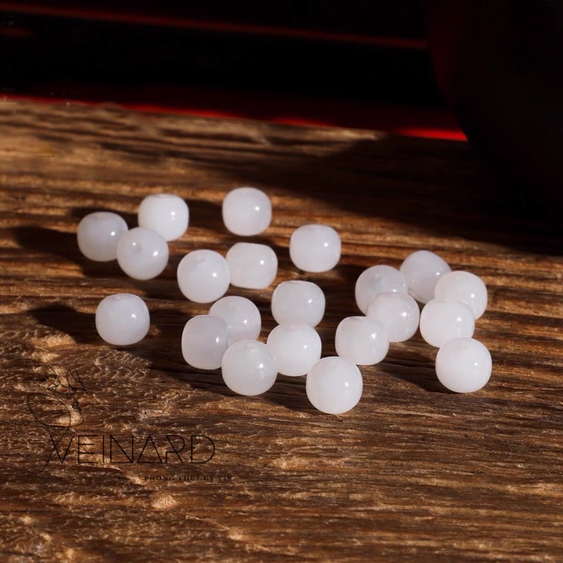 Hạt bạch ngọc dáng lu thống size 8mm