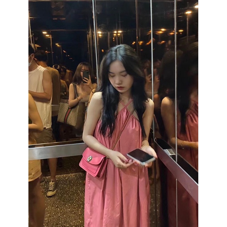 Đầm cotton hai dây hở lưng cho bé gái