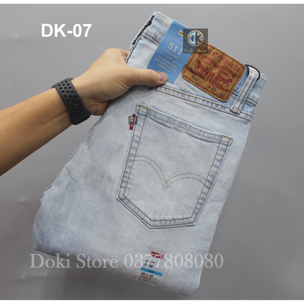 QUẦN JEAN NAM Xanh Bạc Denim Cao cấp DK-07, Quần bò nam dáng ôm nhẹ, chất vải co giãn, ống 17cm - DOKI | BigBuy360 - bigbuy360.vn