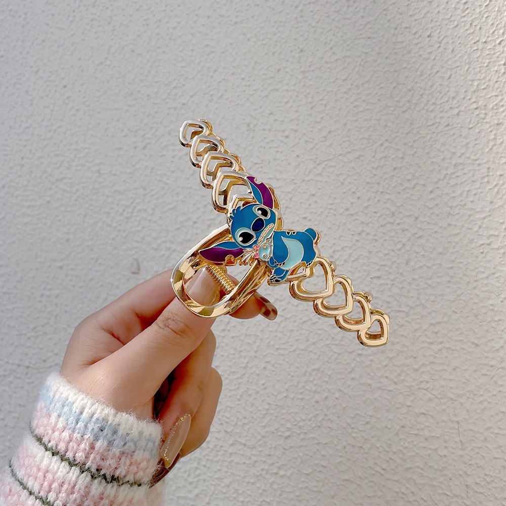 ✨Bán Nóng ✨Kẹp Tóc Bằng Kim Loại Họa Tiết Stitch Hoạt Hình Dễ Thương Bắt Mắt Sành Điệu