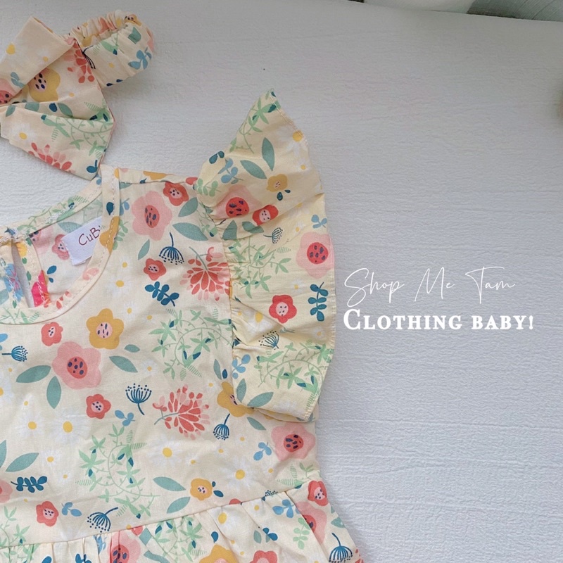 Bodysuit tay cánh tiên hoạ tiết hoa lá mùa xuân Shop Me Tam | BigBuy360 - bigbuy360.vn
