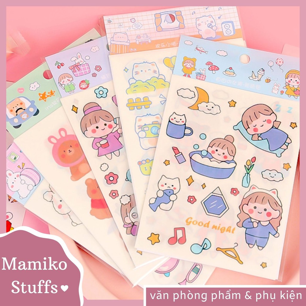 SE T 4 STICKER TRONG SUỐT SIÊU XINH