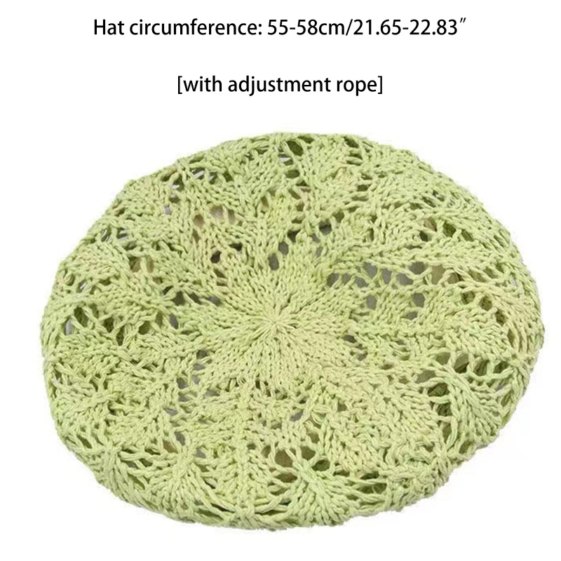 Mũ Beret Đan Bằng Rơm Thoáng Khí Thời Trang