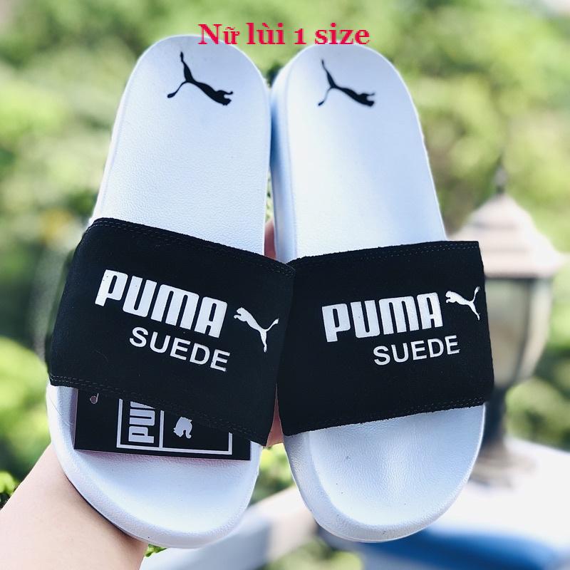 Dép unisex 𝐌𝐋𝐁 𝐏𝐔𝐌𝐀 ❤️FREESHIP + Hộp❤️ dép mlb bóng chày quai ngang thể thao nữ in PUMA Da Lộn, đế ip siêu bền, lót dày