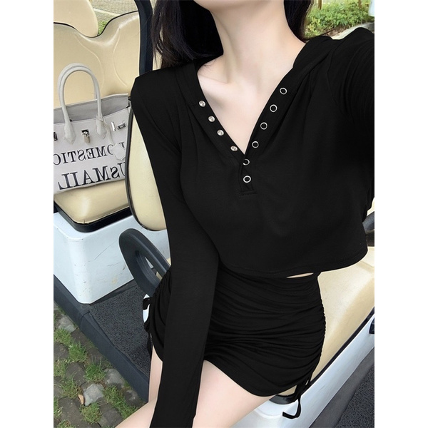 Set áo váy thể thao rút dây Ulzzang