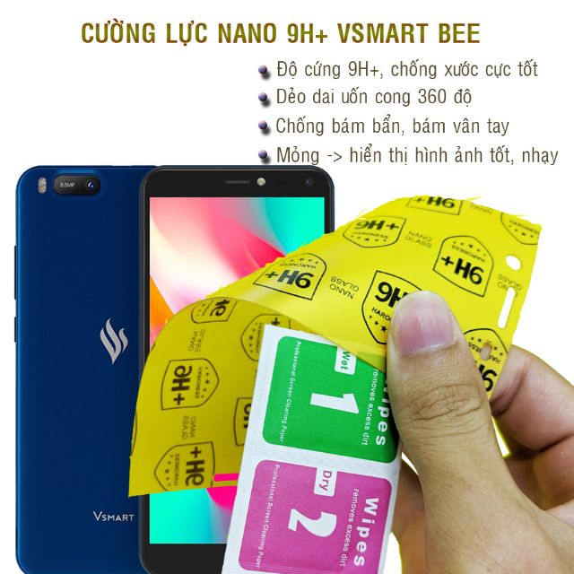 Dán cường lực nano dẻo trong hoặc nhám cho Vsmart Bee