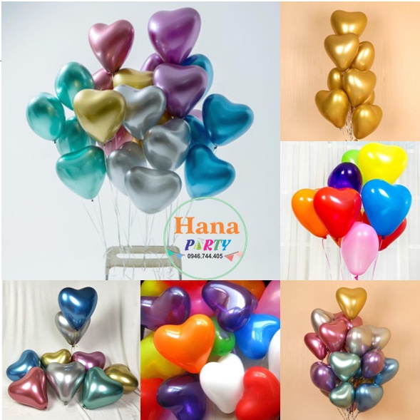 Bong bóng Trái tim siêu nhũ bóng Trái tim trơn trang trí sinh nhật tiệc cưới ngày lễ tình yêu