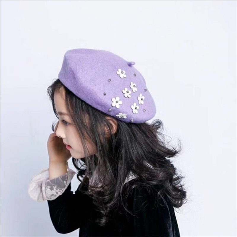 Children's versatile pearl flower beret