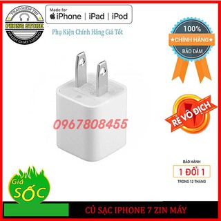 Củ sạc iphone 5/5s/ 6 /6s /6 plus/ 6s plus zin máy - bảo hành 12 tháng