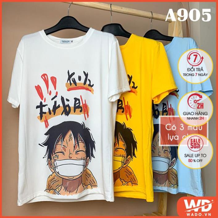 (SALE MẠNH) Áo thun onepiece Wado in hình anime manga nhân vật Luffy trong One piece mã a905 độc đẹp