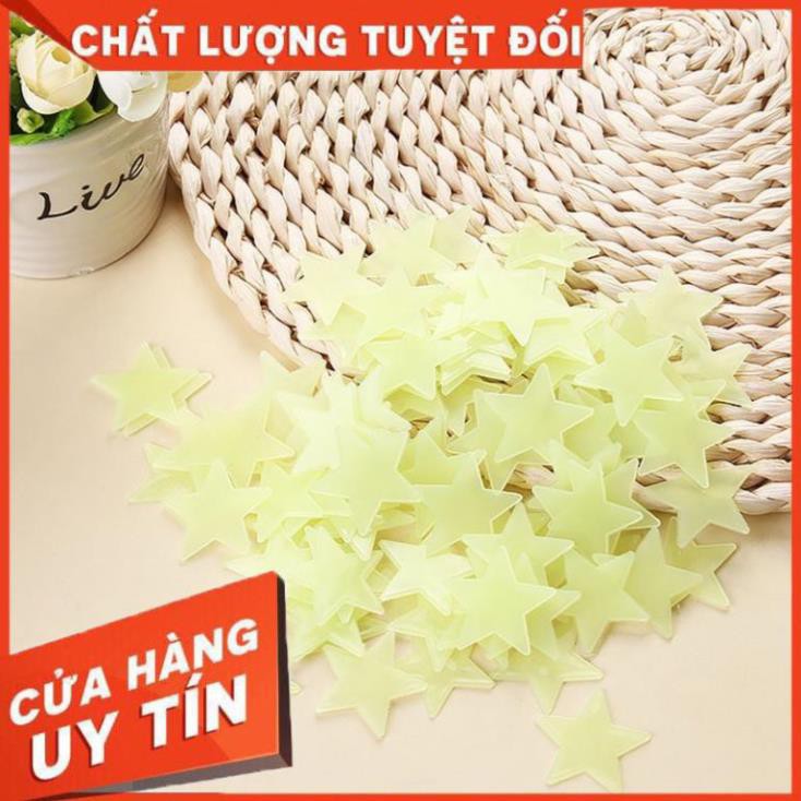 Set 100 hình dán dạ quang hình ngôi sao phát sáng vào ban đêm trang trí phòng cho trẻ