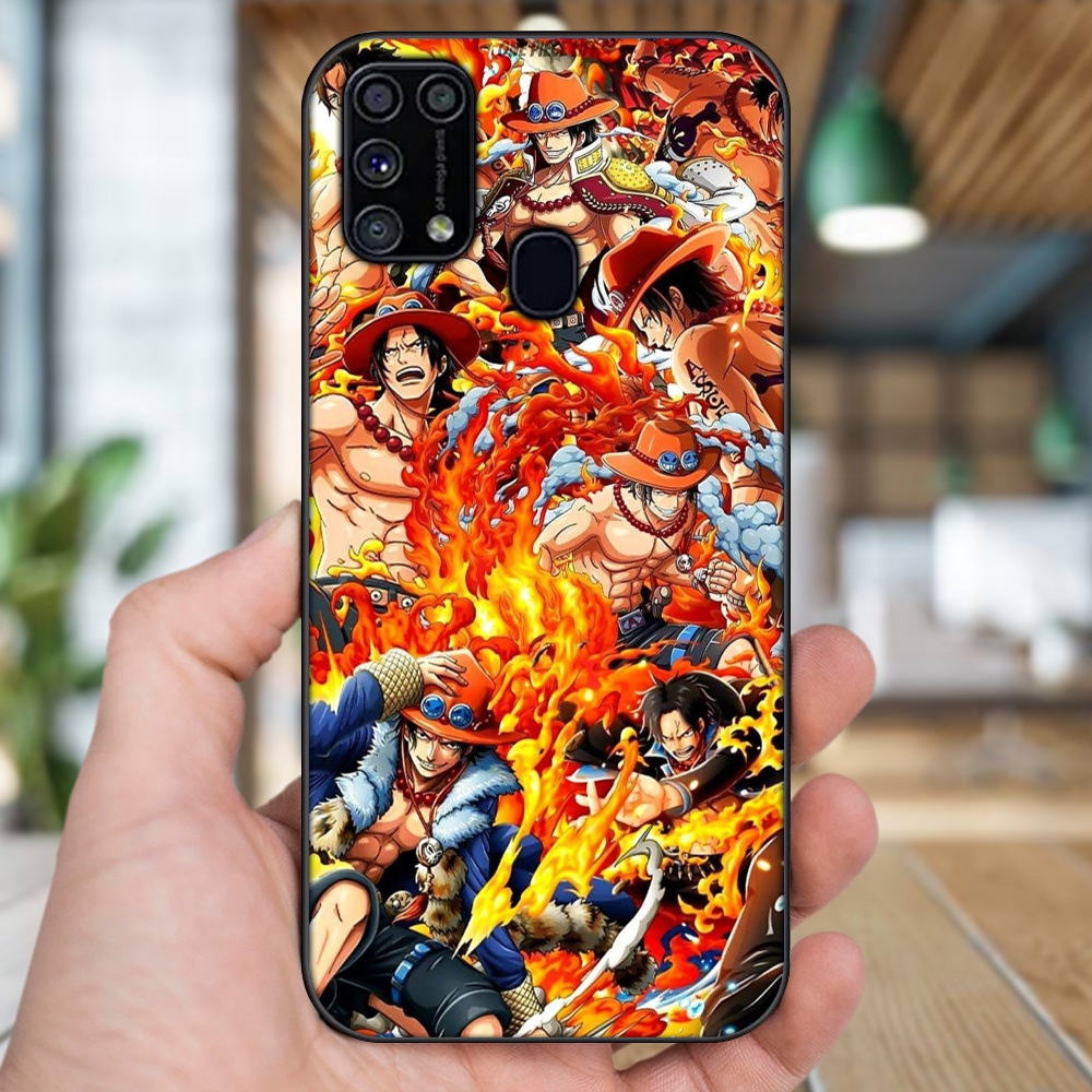 Ốp lưng Samsung M31 viền đen in hình Ace One Piece