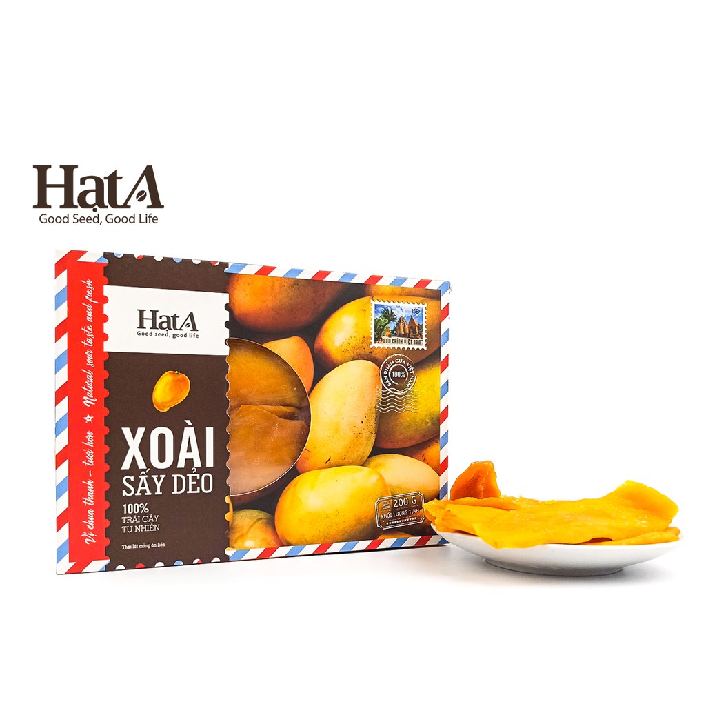 Xoài miếng sấy dẻo Hạt A Cafe 100% vị chua ngọt thơm ngon tự nhiên 200gr