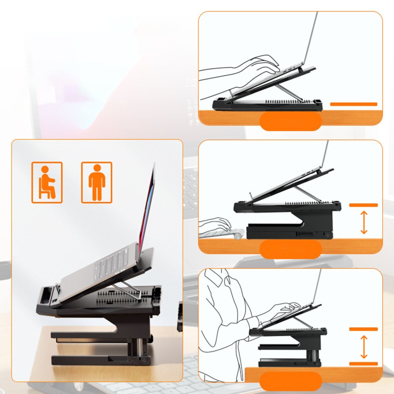 Giá Đỡ Cho Laptop Có Thể Xoay 360 Độ Tiện Dụng° Quạt Tản Nhiệt Hai Lớp Đế Xoay Cho Notebook