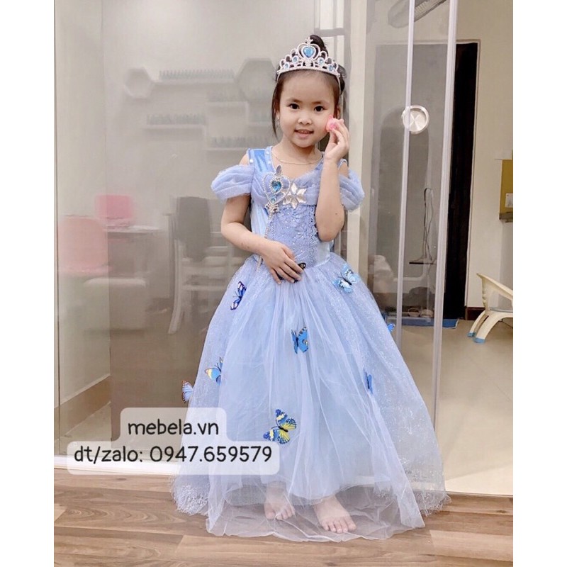 V777 Váy công chúa Lọ Lem Cinderella, có ảnh thật và clip, cho bé từ 15-35kg