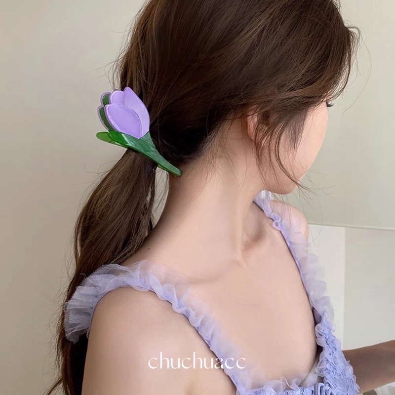 Kẹp tóc gắp bông hoa tulip Hàn Quốc