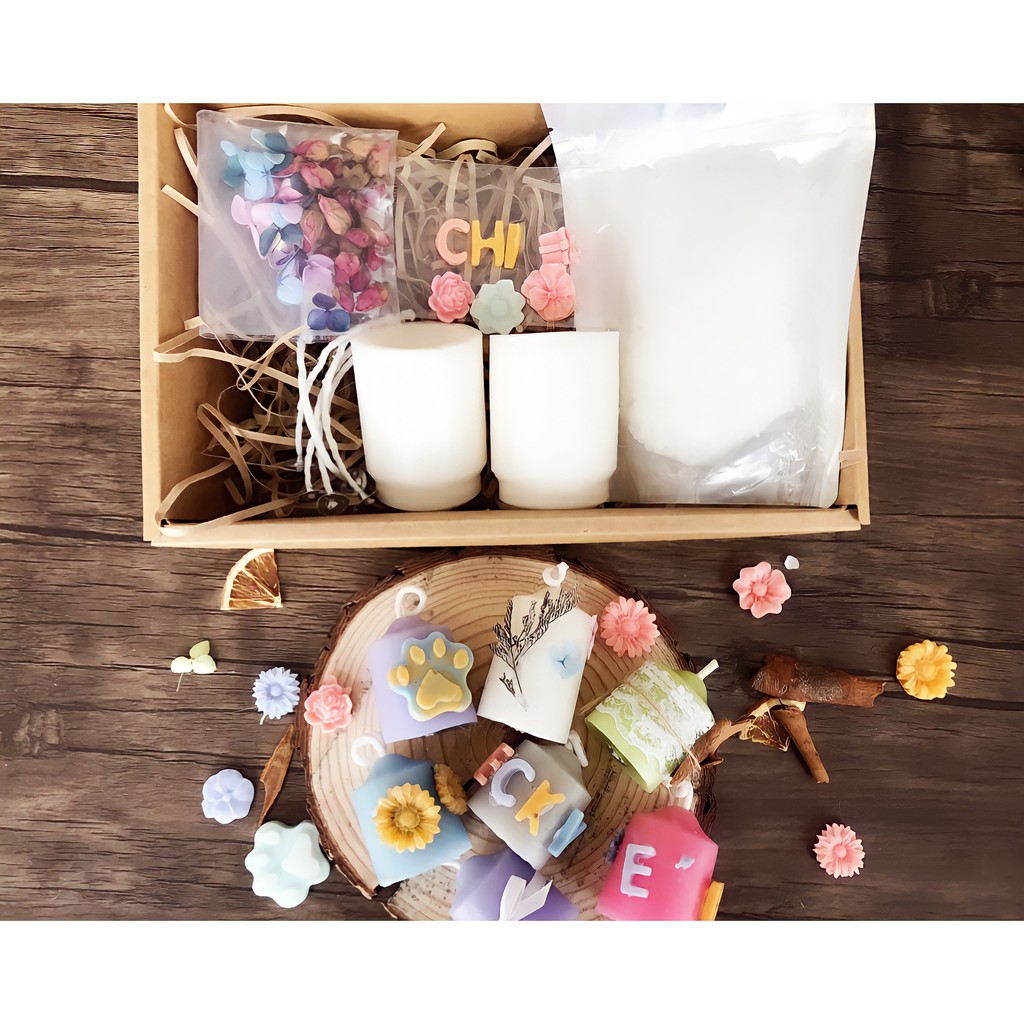 Set làm nến khuôn trụ-DIY Flower1969's