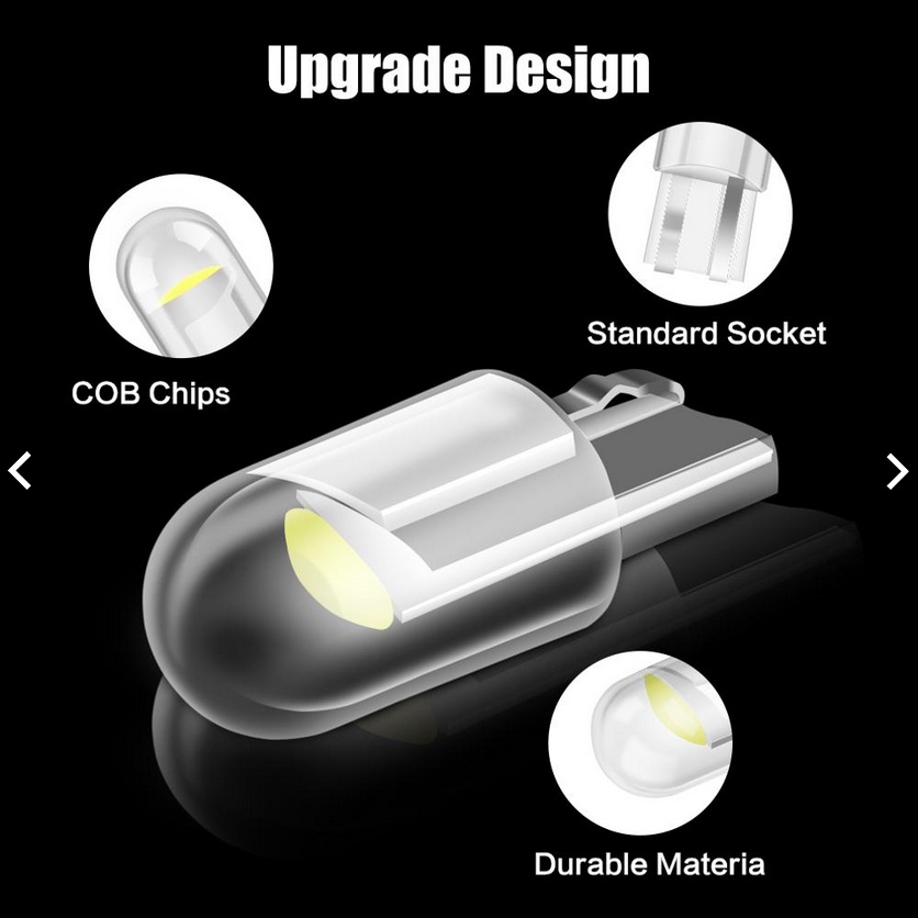 1 Bóng Đèn LED T10 W5W WY5W 168 501 2825 COB Cho Xe Hơi