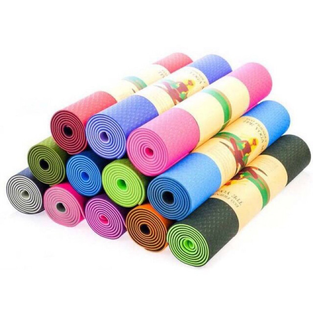 THẢM TẬP YOGA, TẬP GYM 2 LỚP CAO CẤP 6MM, 8MM SIÊU DÀY, THẢM TẬP GYM, TẬP YOGA CHẤT TPE ĐÀN HỒI CAO CẤP CHỐNG TRƠN TRƯỢT