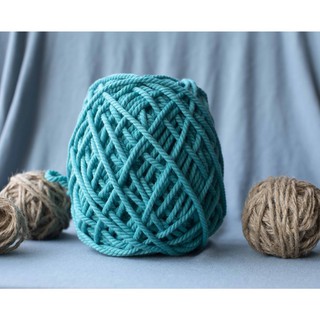 [Ảnh tự chụp] dây thừng Cotton Màu Xanh Da Trời sợi mềm mịn size 3mm thắt macrame