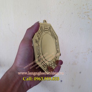 Gương bát quái bằng đồng phong thủy chấn trạch 12cm, gương bằng đồng, bán gương bát quoái