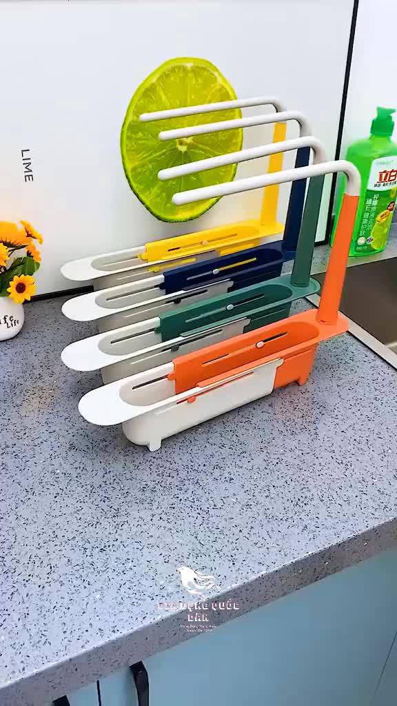 Kệ để đồ rửa bát gắn bồn chậu có móc treo khăn tiện dụng cho mọi nhà | BigBuy360 - bigbuy360.vn