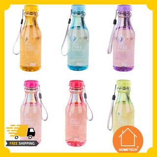 Combo 2 bình nước trong suốt màu sắc nổi bật kiểu dáng thể thao dung tích 550ml