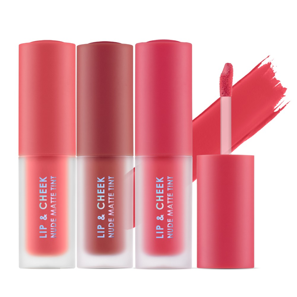 Son kem và má hồng Cathy Doll Lip &amp; Cheek Nude Matte Tint 3.5g