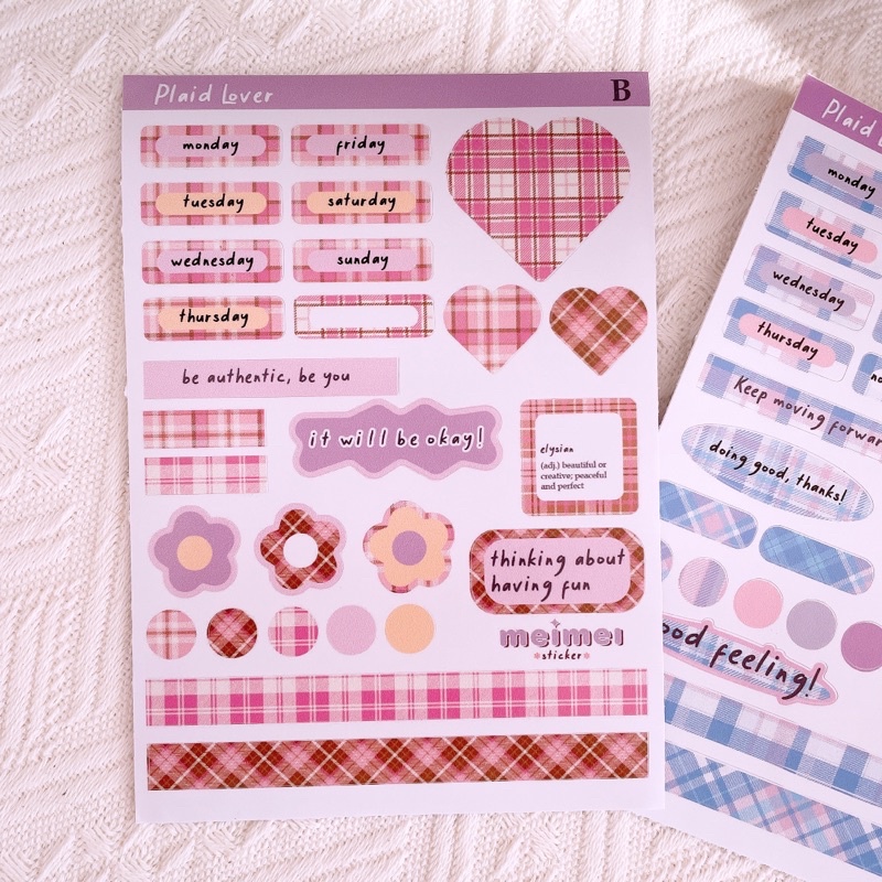 Plaid Lover -  Sticker chống nước - Meimei Sticker