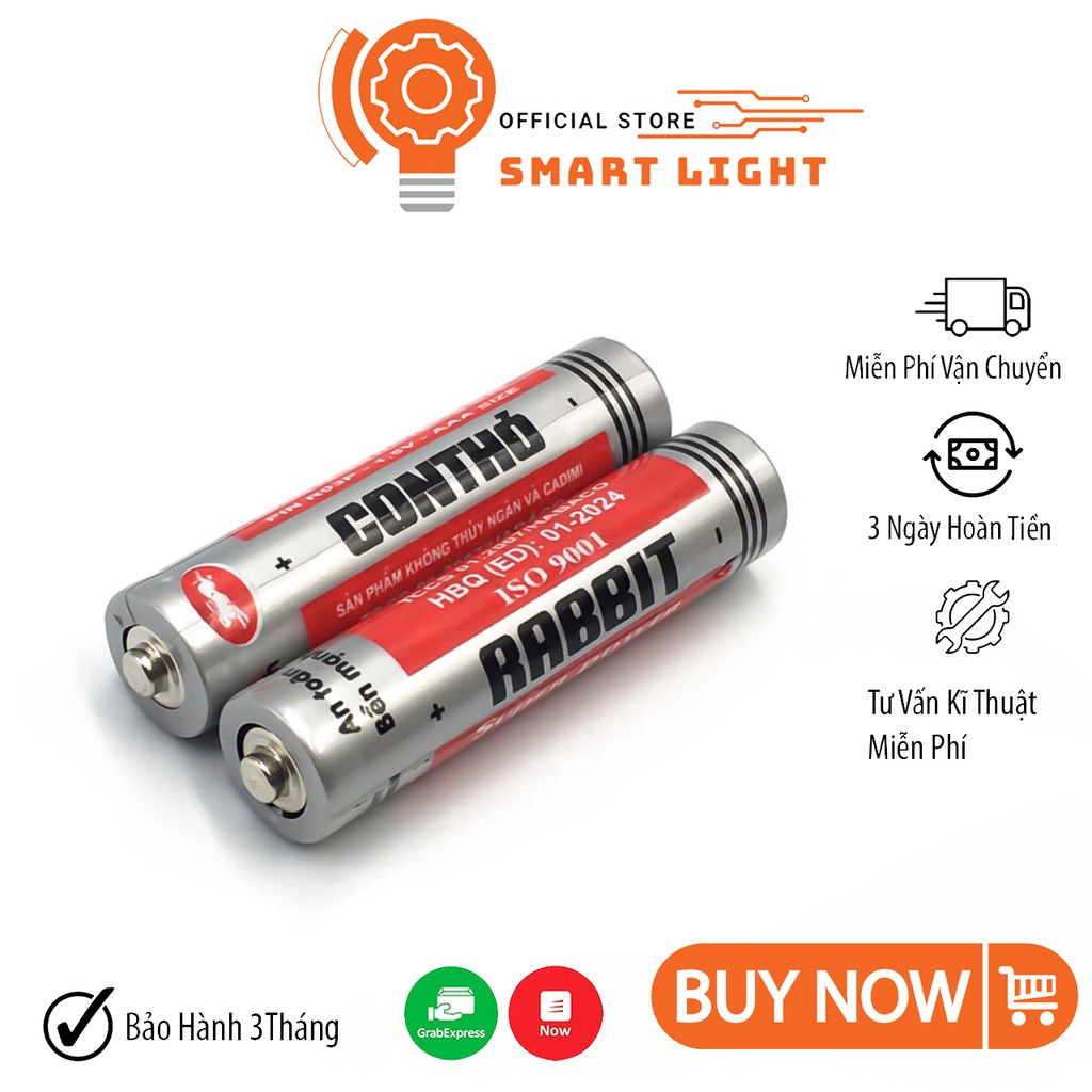 Vỉ 2 Pin Con Thỏ AAA 1.5V không sạc 🍀Cặp Pin AAA điều khiển0