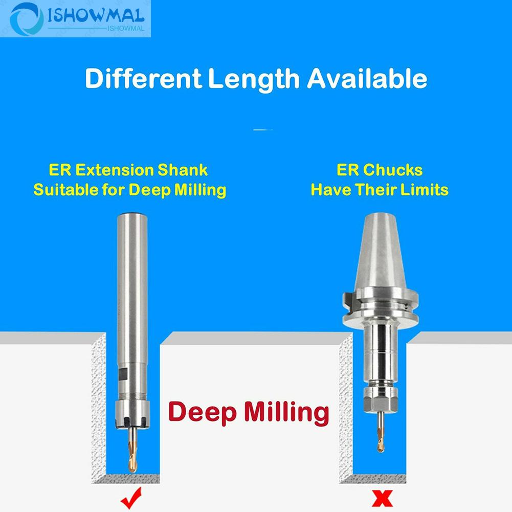⚡Hot Sale⚡C-8-10-12-16-20-25-mm ER-8-11-16-20-A Straight Shank Extension Mini Collet Chuck Brand New-ISHOW