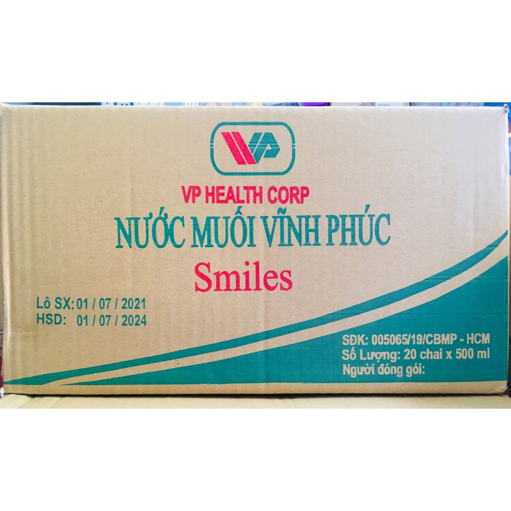 20 chai nước muối sinh lý Vĩnh Phúc 500ml - Nguyên thùng
