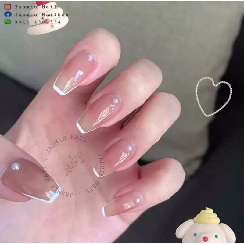 [NAIL BOX] nailbox móng úp thiết kế sẵn mẫu thạch nude đính trai