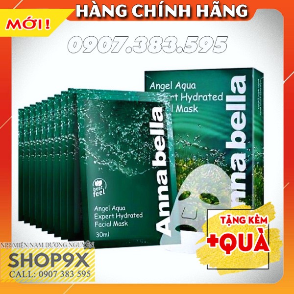 HỘP 10 MIẾNG MẶT NẠ TẢO BIỂN ANGEL AQUA ANNABELLA SĂN CHẮC CĂNG BÓNG TRẮNG DA