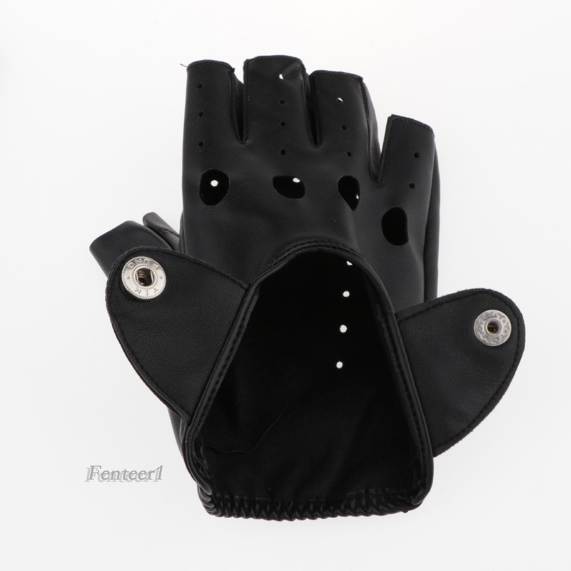 Găng Tay Da Lái Xe Nửa Ngón Cho Nam Fenteer1