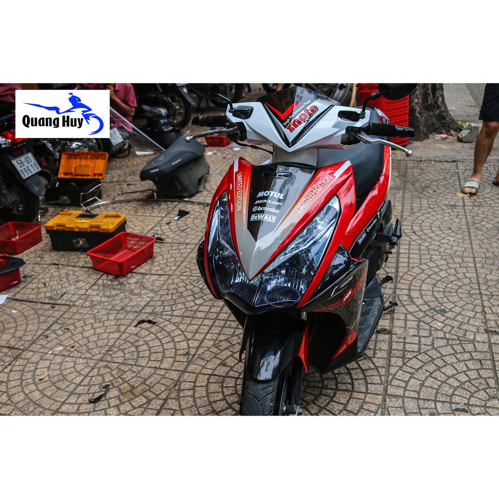 Tem trùm air blade ♦FREESHIP♦ đỏ đen đời 2011, độ team trùm ab dán phủ dàn áo xe đen đỏ rẻ đẹp