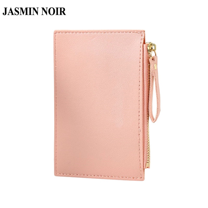 Ví da JASMIN NOIR PU dáng ngắn phối khóa kéo thiết kế đơn giản thời trang cho nữ