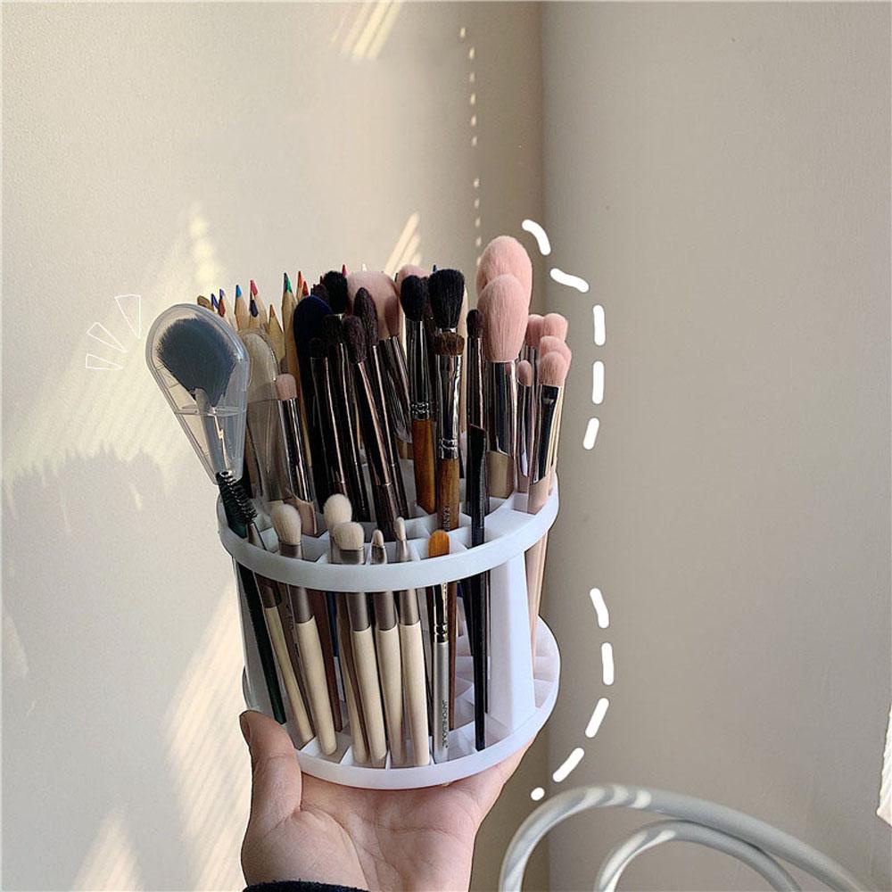 Giá Đỡ Cọ Trang Điểm Màu Trắng Có Ngăn Kéo Tiện Lợi