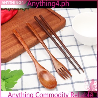 Bộ muỗng nĩa và đũa gỗ tiện dụng phong cách Nhật Bản dễ mang theo